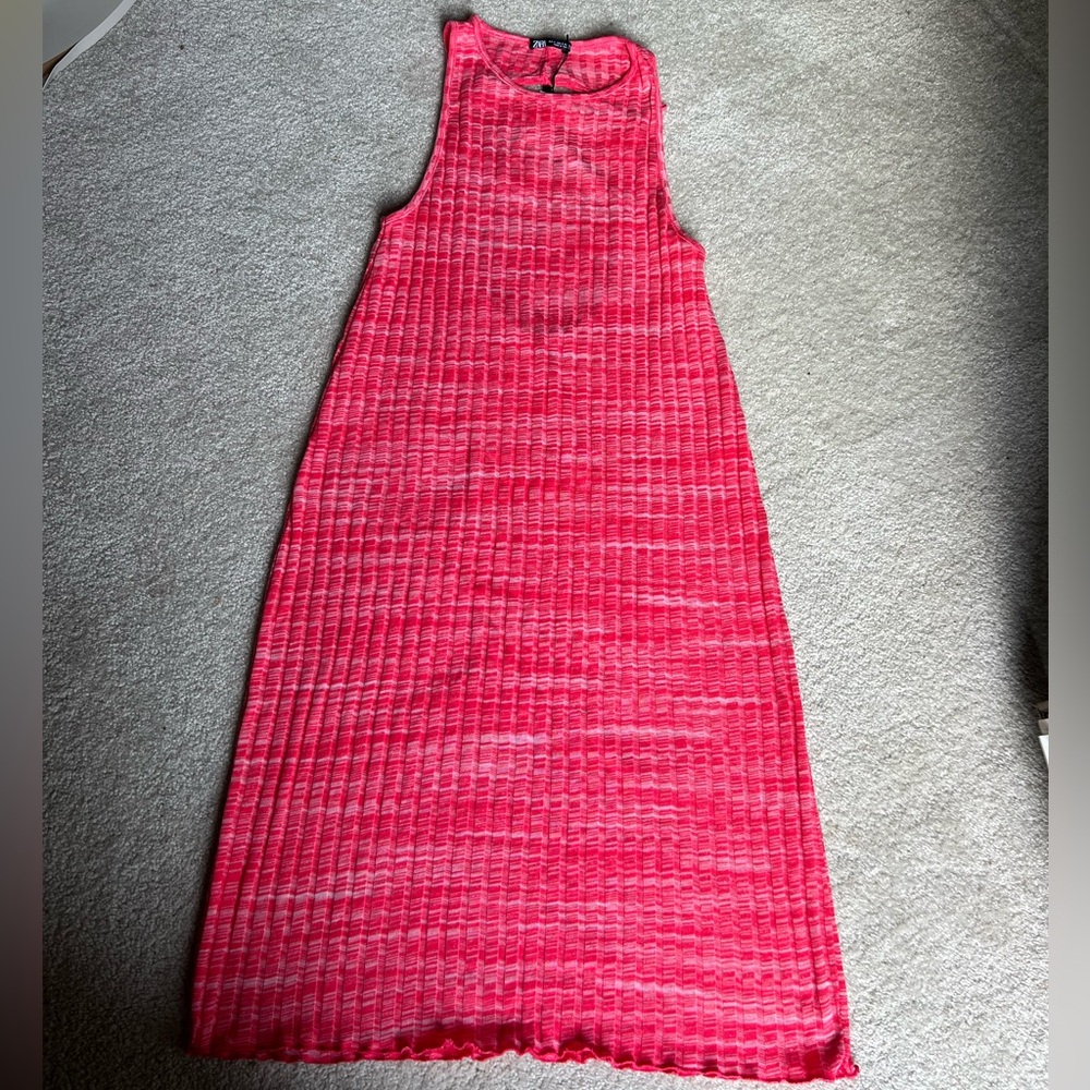 NWT Zara Pink Midi Sundress Size Small